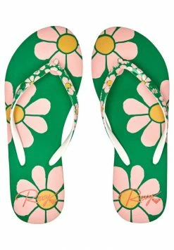 Roxy T-bar Sandals - Green Pink -Roxy Shop 0263fa366424452d8e32b502578a28d3