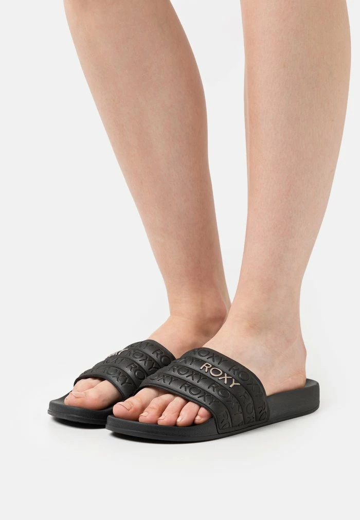 Roxy SLIPPY - Mules - Black/gold 3 Roxy SLIPPY - Mules - Black/gold