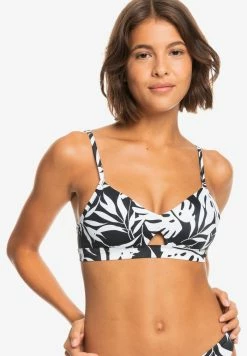 Roxy LOVE THE CROSS STEP - Bikini Top - Anthracite Surf