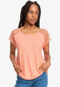 Roxy Print T-shirt - Fusion Coral