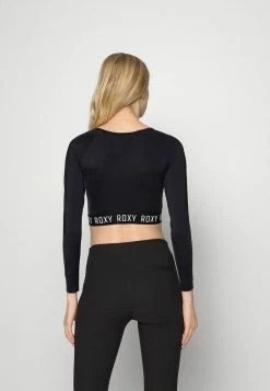 Roxy FITNESS CROP - Long Sleeved Top - Anthracite -Roxy Shop 3578954d372f43d9ae634d5fa51f9cce