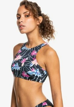 Roxy ACTIVE - Bikini Top - Anthracite Floral Flow -Roxy Shop 548cd74bca164e96b167303692e22c5f