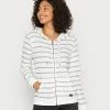 Roxy PERFECT WAVE STRIPE - Zip-up Sweatshirt - Snow White Horiz Will Stripes