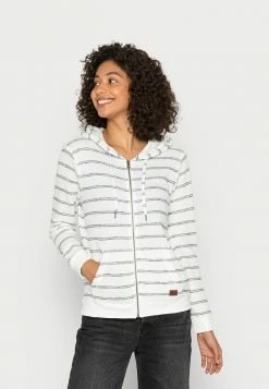 Roxy PERFECT WAVE STRIPE - Zip-up Sweatshirt - Snow White Horiz Will Stripes