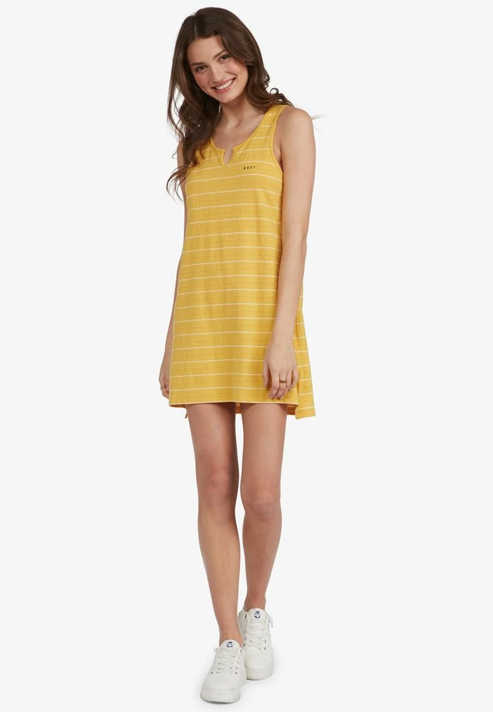 Roxy Jersey Dress - Ochre Beachy Yarn 4 Roxy Jersey Dress - Ochre Beachy Yarn - Image 2