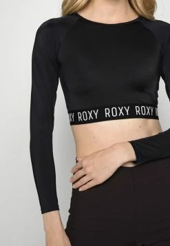 Roxy FITNESS CROP - Long Sleeved Top - Anthracite -Roxy Shop 7b6363004fb74463953369ed60086d6d