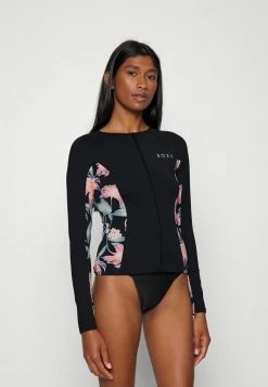 Roxy ZIP THROUGH PANNELS - Bikini Top - Anthracite Paradise Found