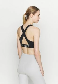 Roxy RUN - Medium Support Sports Bra - True Black -Roxy Shop 81fee7ea387d4f14b215f8f2b71b888a