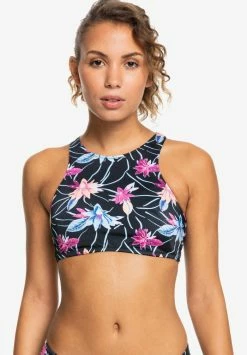 Roxy Shop 35 Roxy ACTIVE - Bikini Top - Anthracite Floral Flow