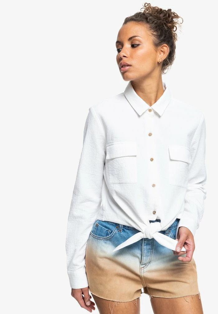 Roxy Button-down Blouse - Snow White 3 Roxy Button-down Blouse - Snow White