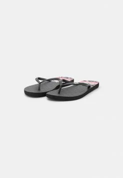 Roxy VIVA PRINTED - Pool Shoes - Black/pink -Roxy Shop 93b6a06181654856b7b2f768d7104255