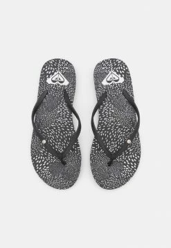 Roxy BERMUDA PRINT - T-bar Sandals - White/black -Roxy Shop 9be2f8ea3d4a4c559868fc71ed431231