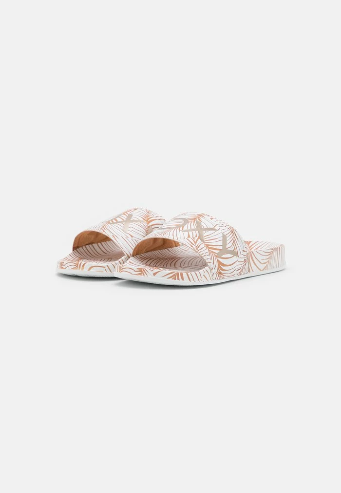 Roxy SLIPPY PRINTED - Mules - White/tan 5 Roxy SLIPPY PRINTED - Mules - White/tan - Image 3