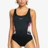 Roxy ACTIVE - Swimsuit - Anthracite Floral Flow -Roxy Shop ca6f93d0f49b4ba2955b2b1b6fa6386f