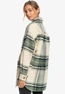 Roxy Short Coat - Tapioca Olan Plaid -Roxy Shop d23e68a7fd6445f1a854867d4c81ba5d