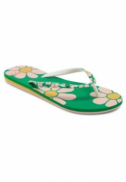 Roxy T-bar Sandals - Green Pink