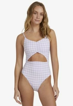 Roxy HEART THE CHECK - Swimsuit - Castle Gingham Lg Pastel Lilac -Roxy Shop f33e7ad3cd96462bb1f37b957e858b01